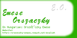 emese orszaczky business card